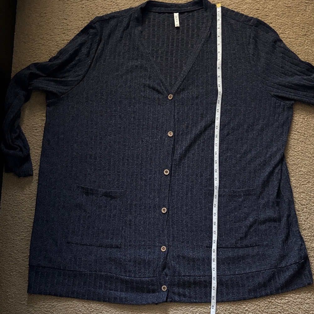 Olrik Navy Blue Button Up Cardigan Size 4X - Picture 7 of 8